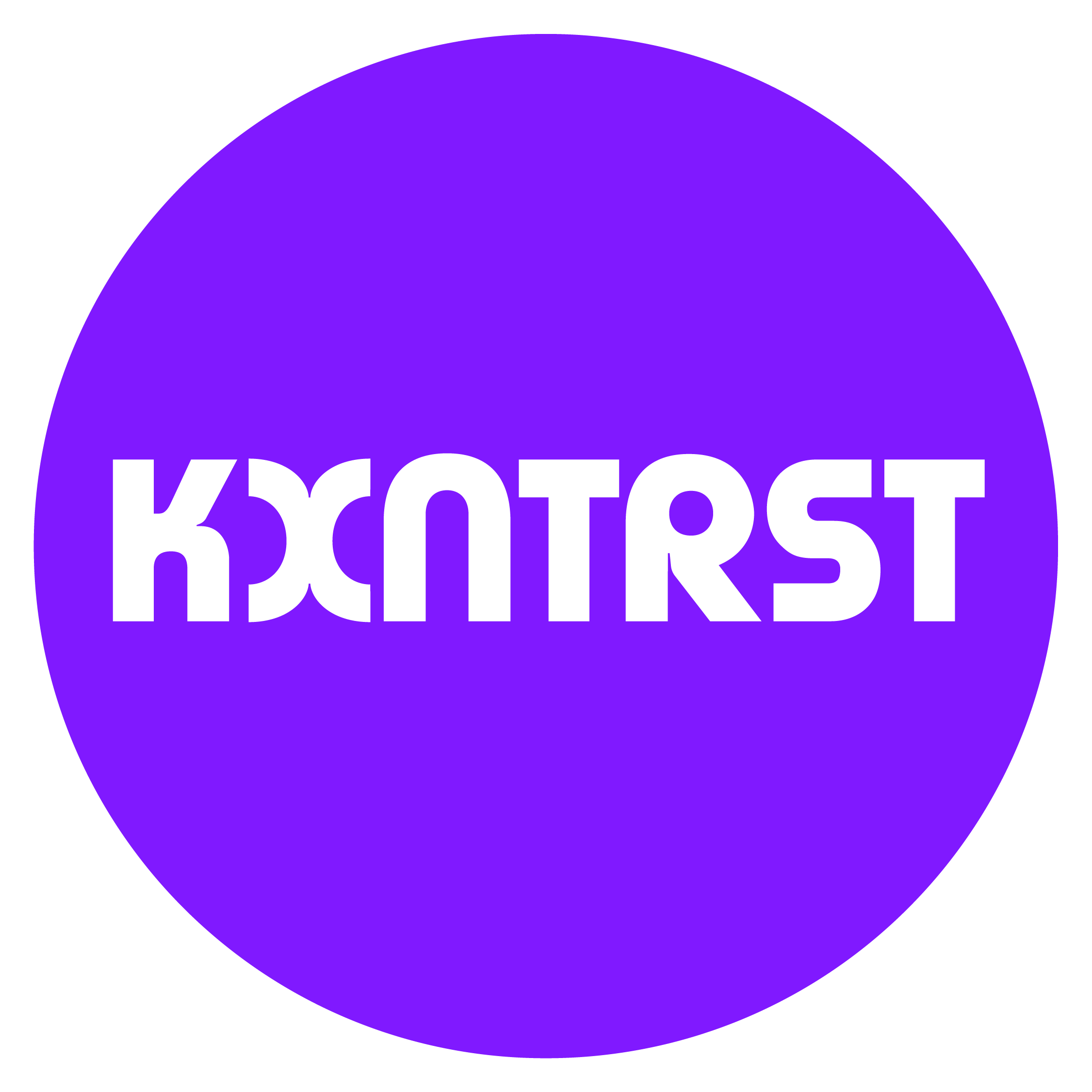 Festival's logo, large transparent text KXNTRST in a round purple circle.